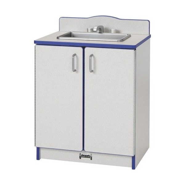 Jonti-Craft Play Kitchen Sink, Blue Edge, 20inWx15inDx27inH, Gray JNT2408JCWW003 - main